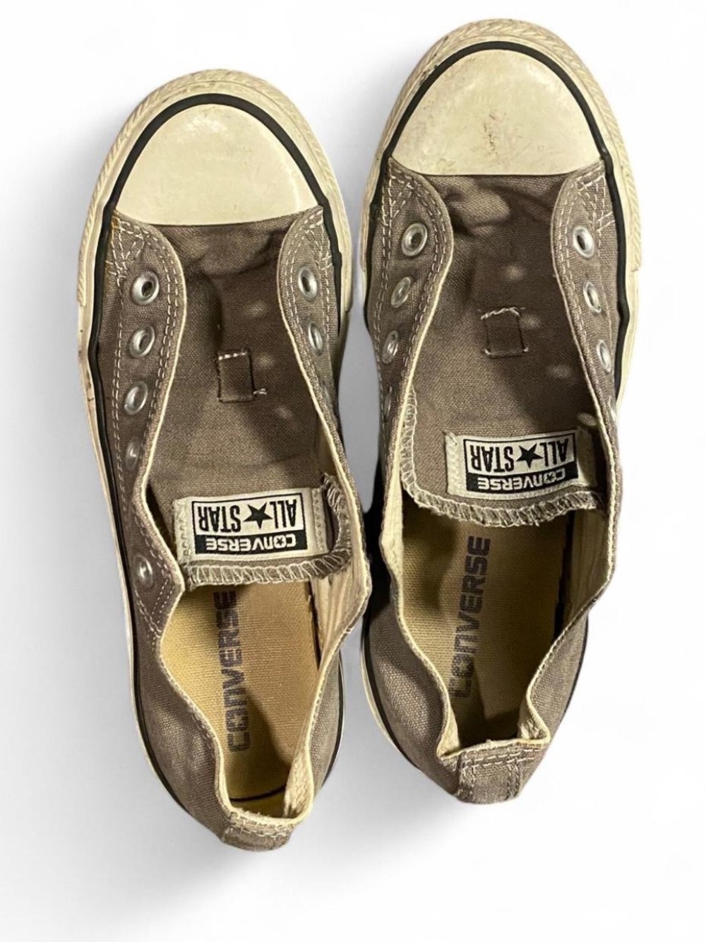 Converse Slip-On Canvas Sneakers in Taupe